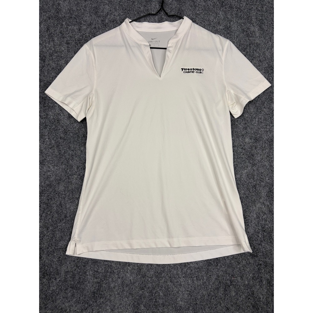 Nike Dri-FIT Firestone Country Club Golf Polo Shirt White Women Small SS